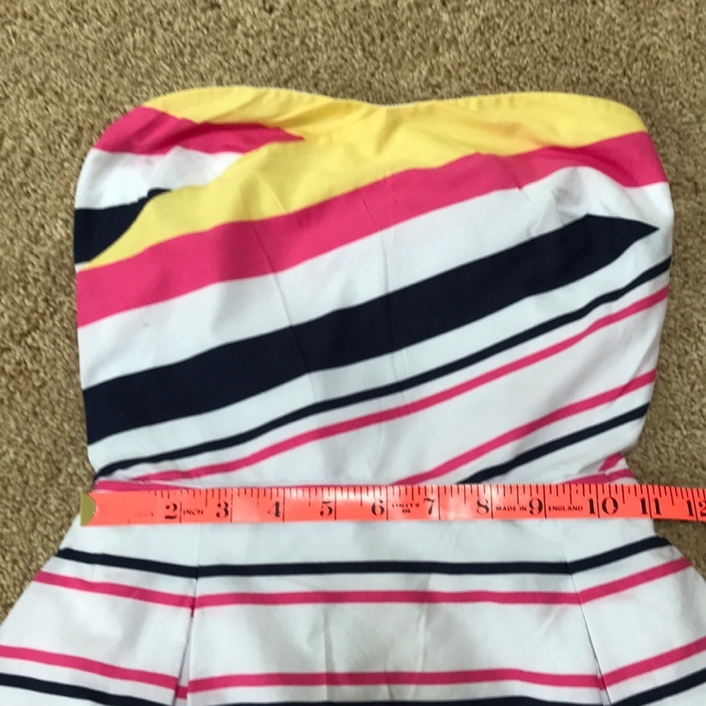 LILLY PULITZER Size 2 white multi striped strapless dress - Picture 7 of 8